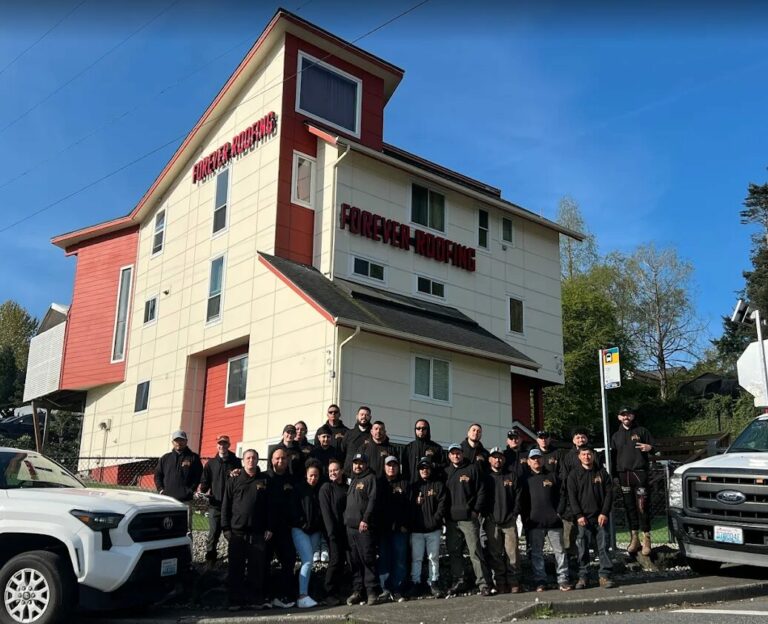 Roofing contractor services overview including roof replacement, repair, and gutter work in Seattle WA